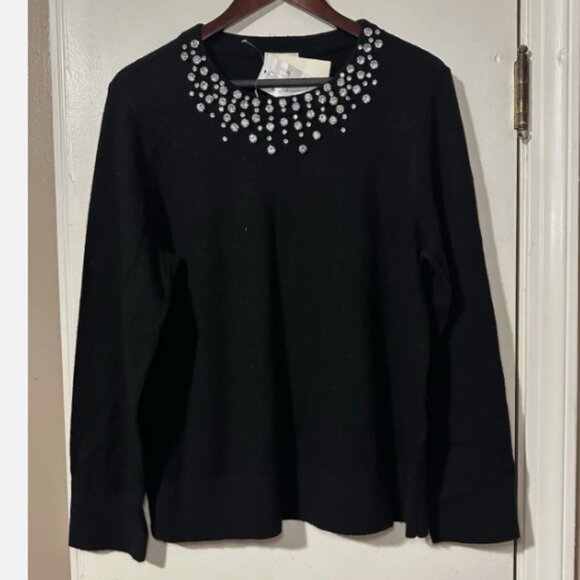 kate spade Do Wonders Embellished Black Sweater Size XL NWT - Picture 2 of 9